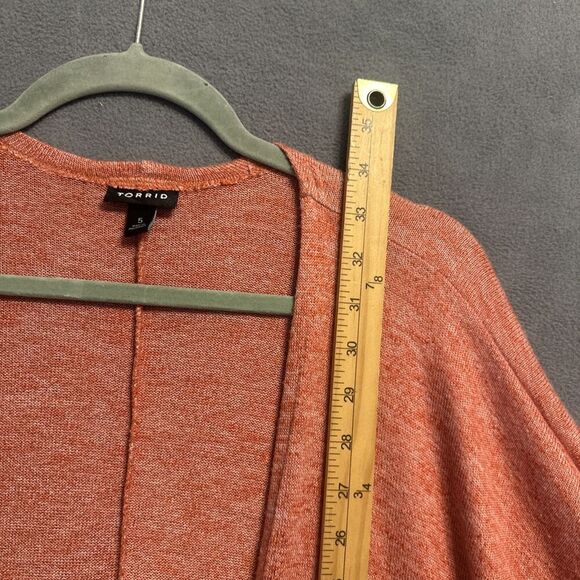 Torrid Open Front Knit Cardigan Light Sweater Short Sleeve Plus Size 5X Coral - Picture 7 of 9